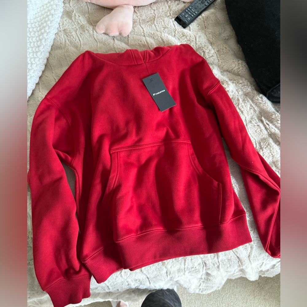 Fabletics Small Red Cozy Fleece Hoodie NWT